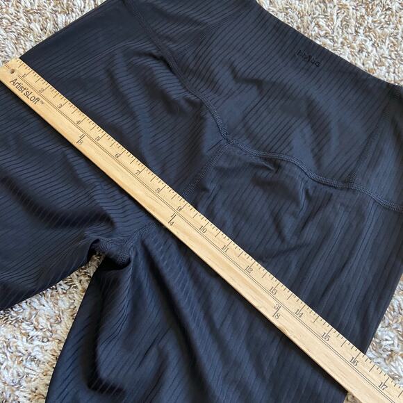 Prana Luxara Rib Flare Crop Legging Women's M Black High Rise Ribbed Texture - Picture 13 of 13